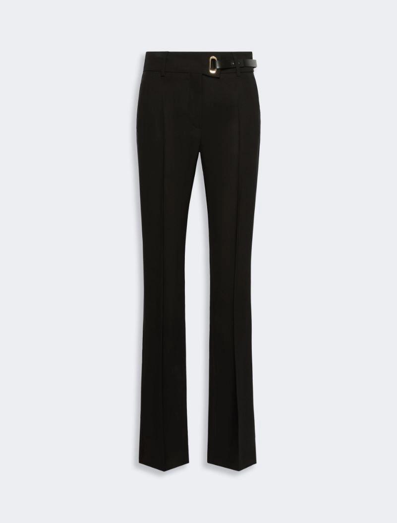 Slim-fit stretch viscose trousers - BLACK by SPORTMAX