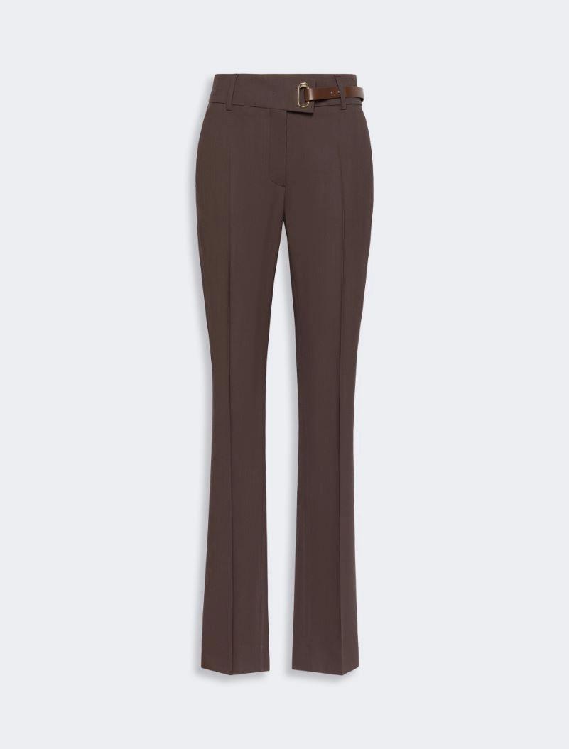 Slim-fit stretch viscose trousers - CHOCOLATE by SPORTMAX