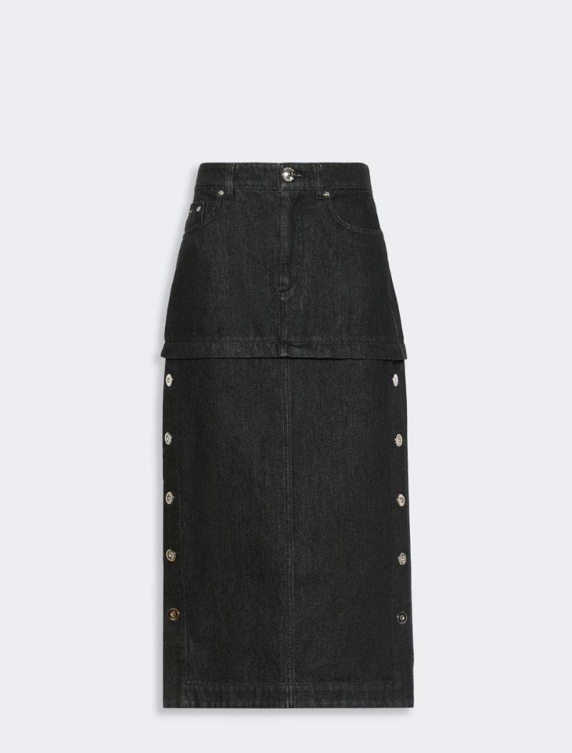 Straight-fit denim skirt - BLACK by SPORTMAX