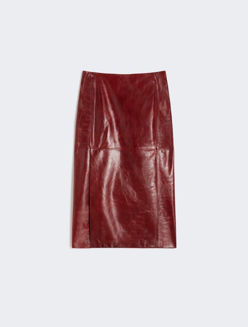Straight leather skirt - BORDEAUX by SPORTMAX