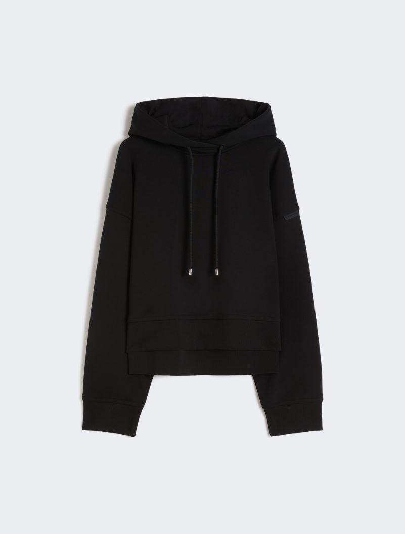 Stretch-cotton hoodied sweatshirt - BLACK by SPORTMAX