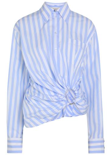 Striped cropped cotton-poplin shirt by SPORTMAX
