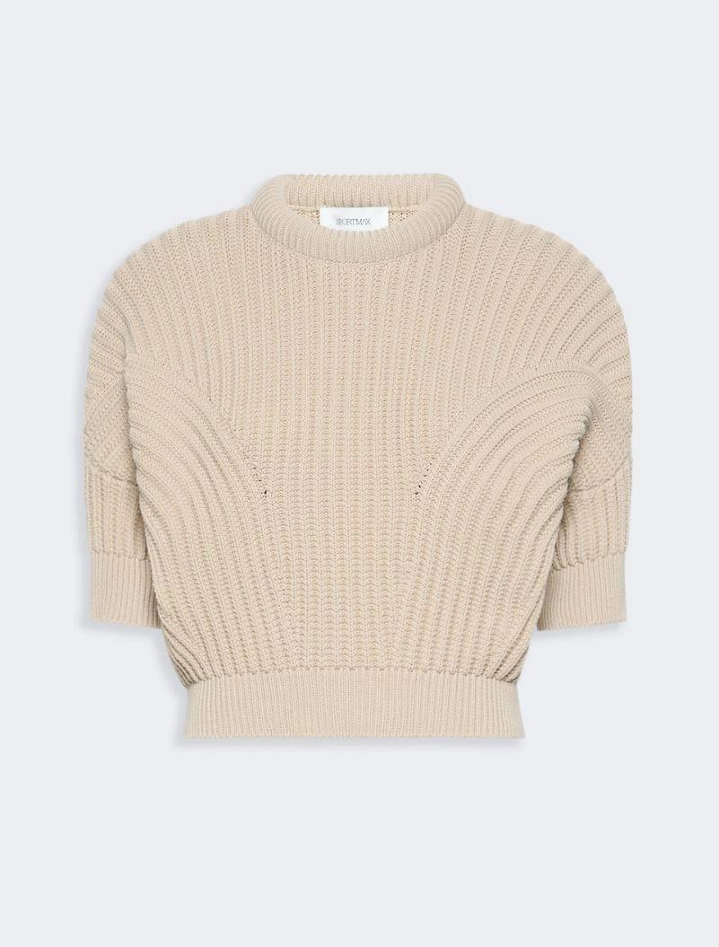Sunburst-patterned cotton-blend sweater - BEIGE by SPORTMAX