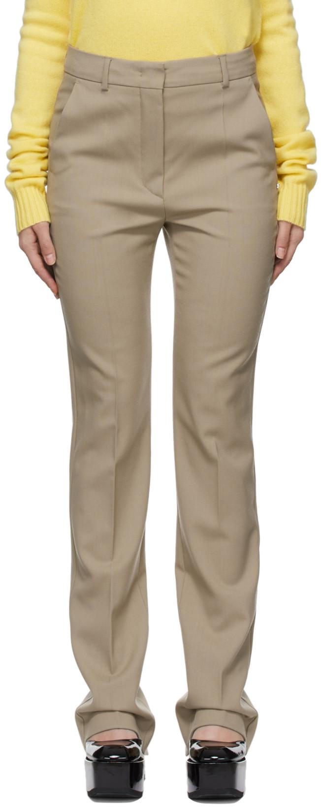 Tan Pure Wool Simone Trousers by SPORTMAX