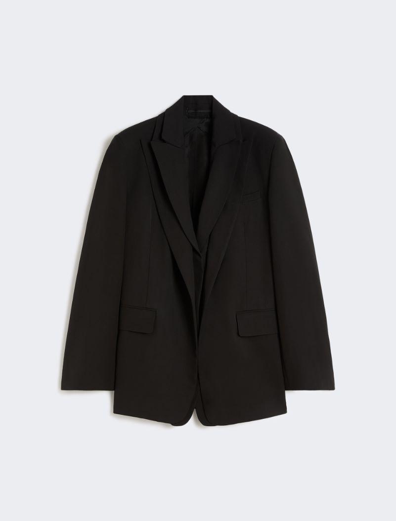 Viscose-blend double-collar blazer - BLACK by SPORTMAX