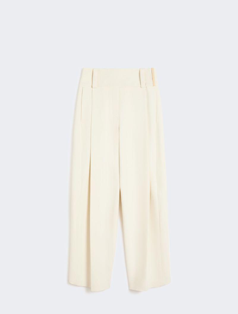 Wide-fit stretch viscose trousers - IVORY by SPORTMAX