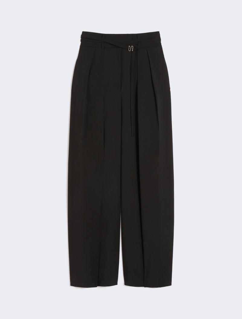 Wide-fit stretch wool trousers - BLACK by SPORTMAX