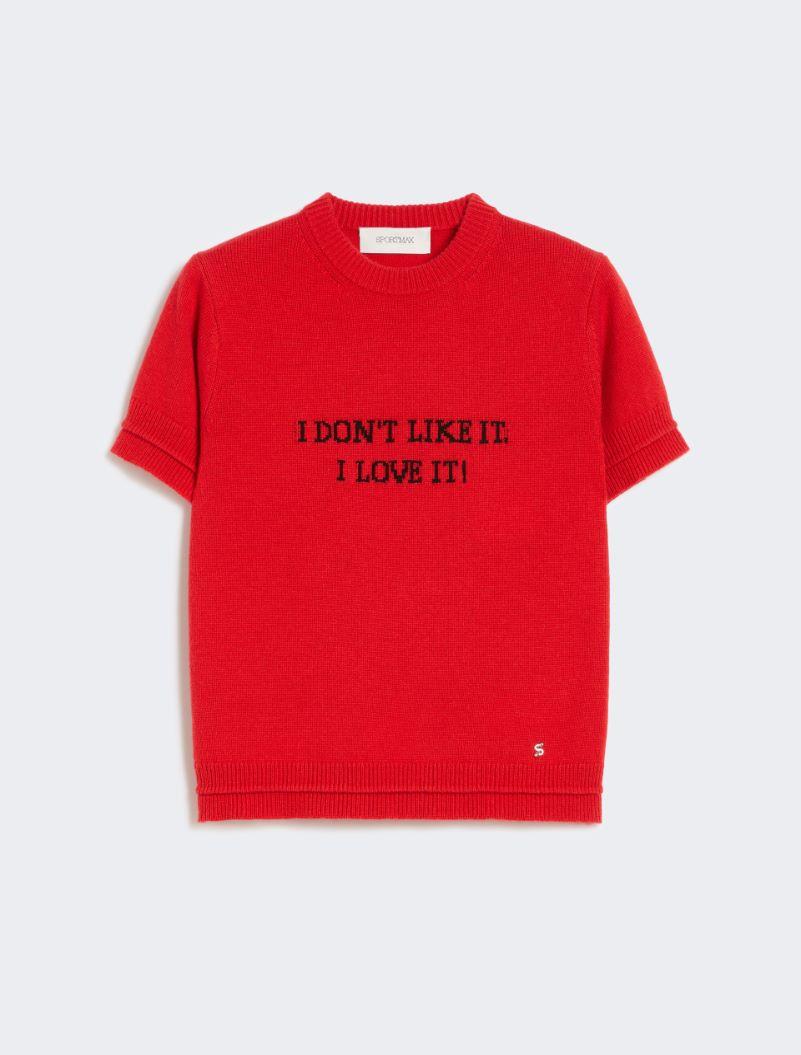 Wool and cashmere-knit T-shirt - RED by SPORTMAX
