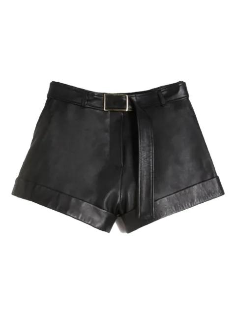 belted cuffed leather shorts by SPORTMAX