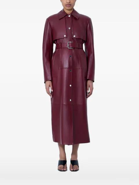 belted leather coat by SPORTMAX