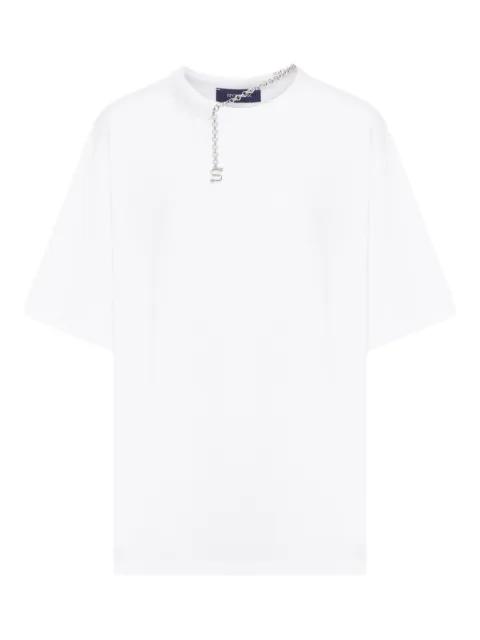 chain-embellished cotton t-shirt by SPORTMAX