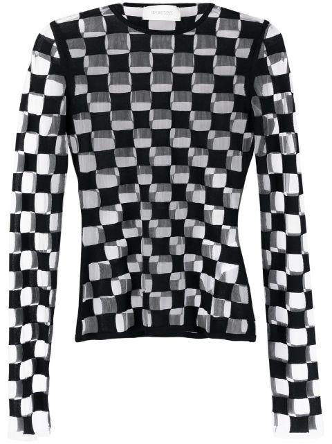checkerboard-print long-sleeve top by SPORTMAX