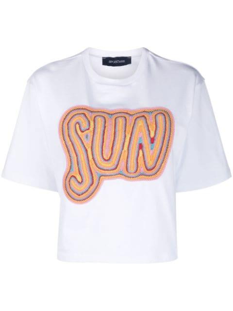 crochet-embroidered cotton T-shirt by SPORTMAX