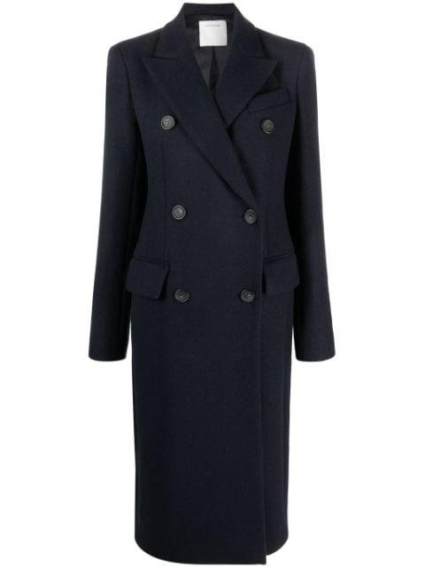 double-breasted padded shoulder peacoat by SPORTMAX