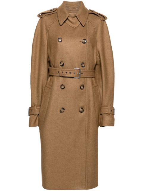 double-breasted twill trench coat by SPORTMAX