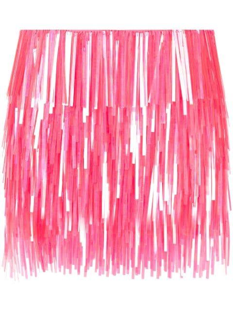 fringe-design tiered mini skirt by SPORTMAX