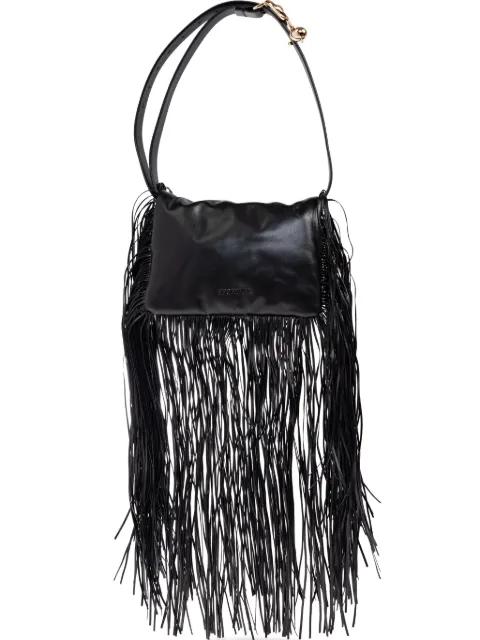 fringed leather shoulder bag by SPORTMAX