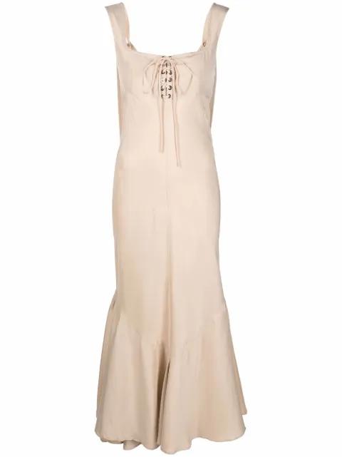 lace-up silk dress by SPORTMAX