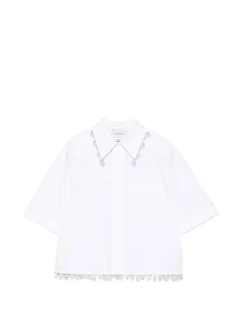 pearl-embellished cropped shirt by SPORTMAX