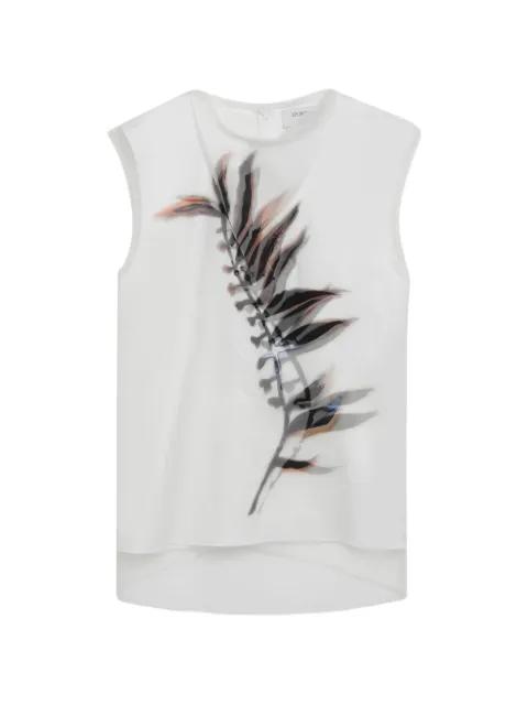 sleeveless double-layer satin and tulle top by SPORTMAX