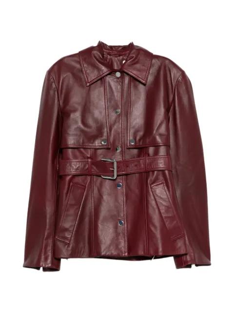 x Sportmax belted leather jacket by SPORTMAX