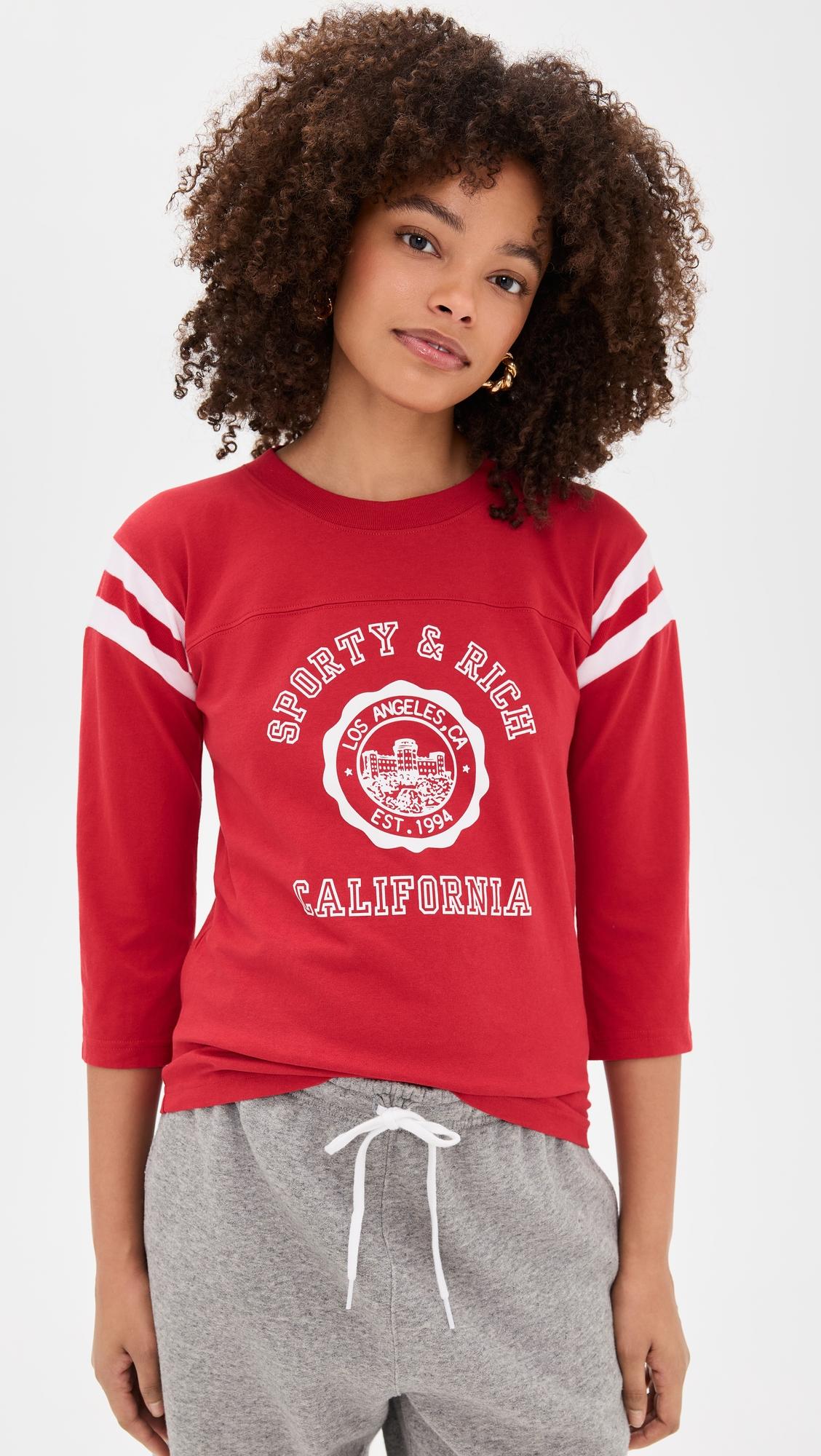 California Emblem Long Football Tee by SPORTY&RICH