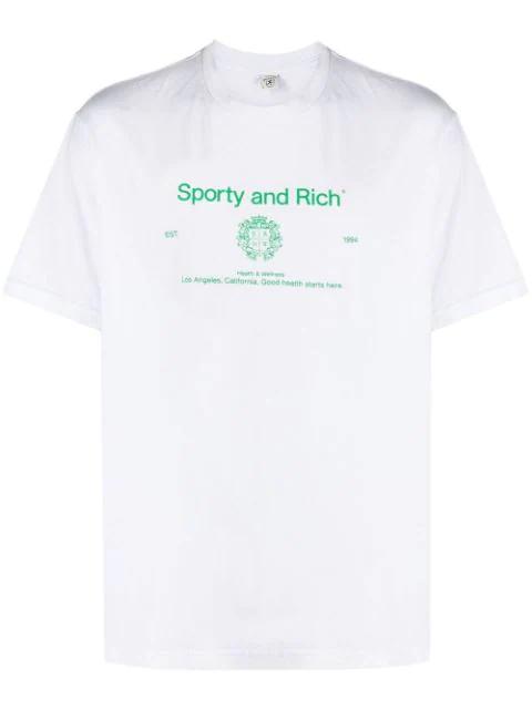 Crest logo-print T-shirt by SPORTY&RICH