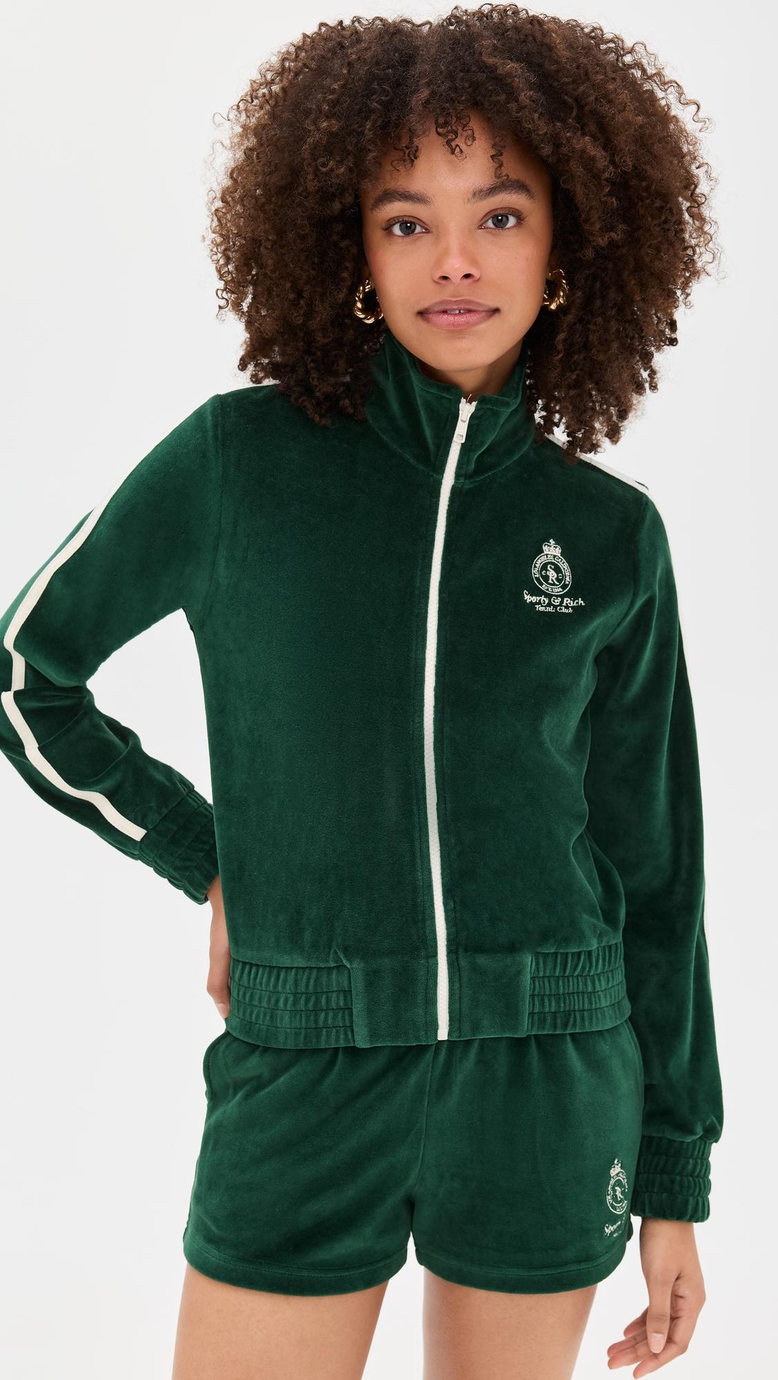 Crown Tennis Elio Velour Track Jacket by SPORTY&RICH