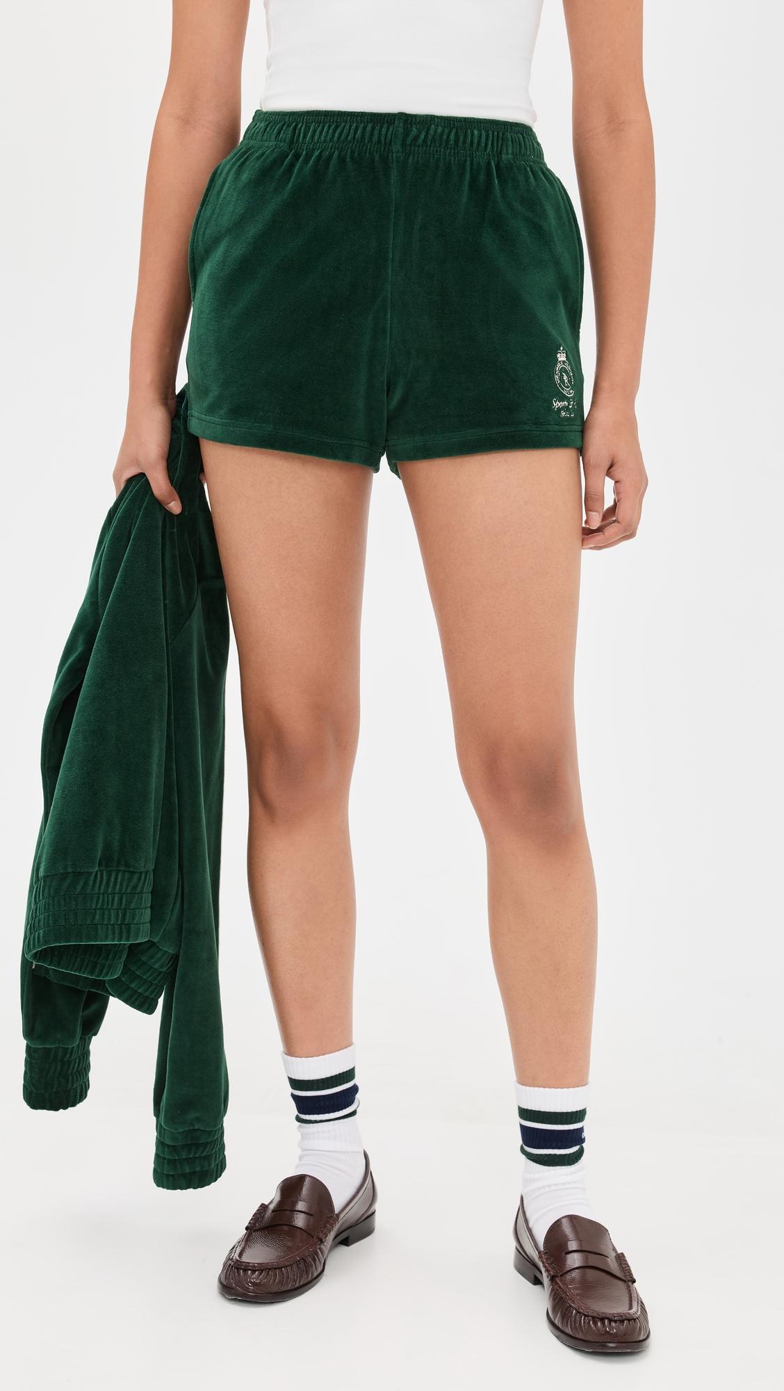 Crown Tennis Velour Shorts by SPORTY&RICH