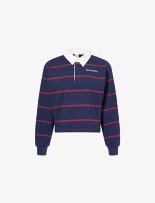 Embroidered-Logo Rugby Cotton Polo Top by SPORTY&RICH