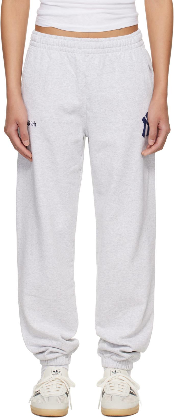 Gray Heritage Yankees Serif Sweatpants by SPORTY&RICH