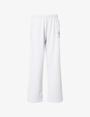 Logo-Print Wide-Leg Cotton Jogging Bottoms by SPORTY&RICH