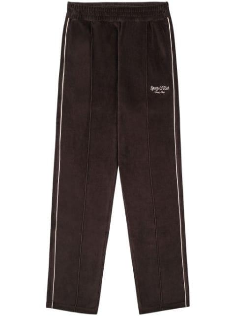 Script-logo velour track pants by SPORTY&RICH