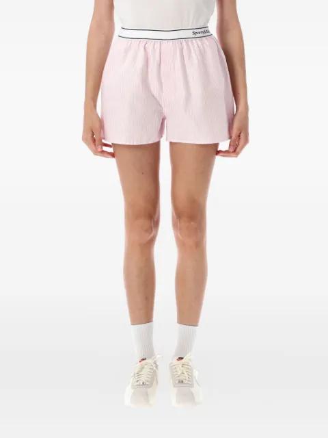 Serif Logo Oxford Boxer stripe-pattern shorts by SPORTY&RICH