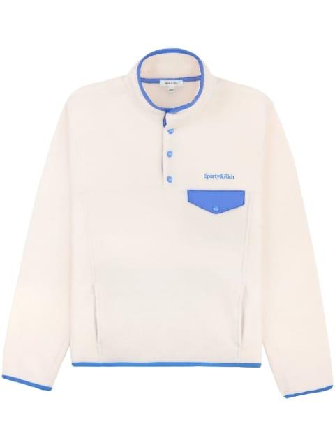 Serif logo-embroidered polar sweatshirt by SPORTY&RICH