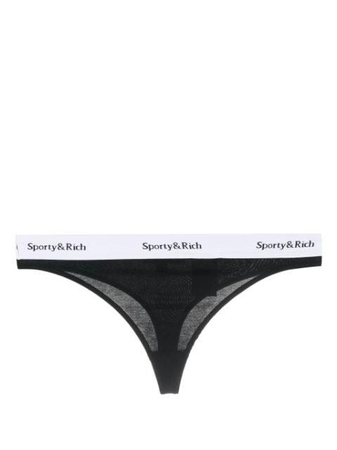 Serif logo-print thong by SPORTY&RICH