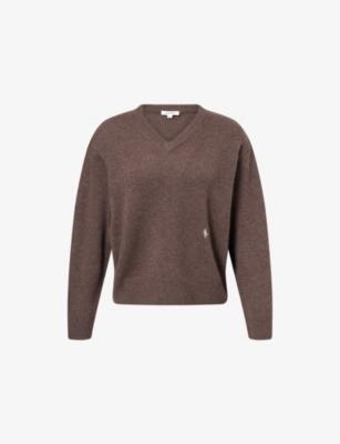 V-Neck Embroidered-Logo Cashmere-And-Wool Jumper by SPORTY&RICH