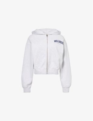 Wellness Ivy Cropped Zip-Through Cotton-Jersey Hoody by SPORTY&RICH