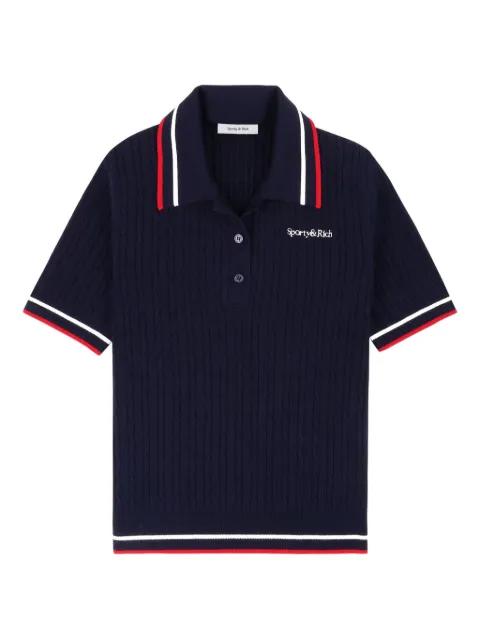 cable-knit polo top by SPORTY&RICH
