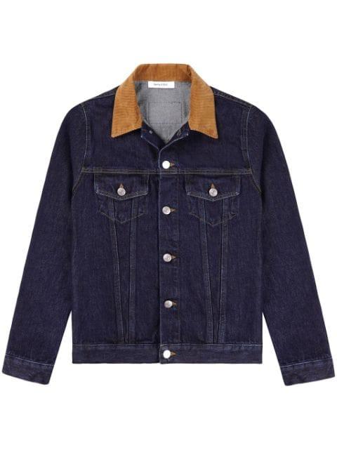 contrast-collar denim jacket by SPORTY&RICH