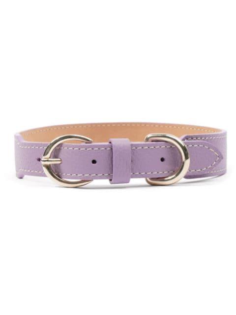 double-buckled leather dog collar by SPORTY&RICH
