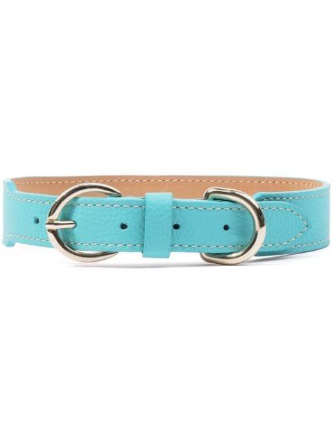 double-buckled leather dog collar by SPORTY&RICH