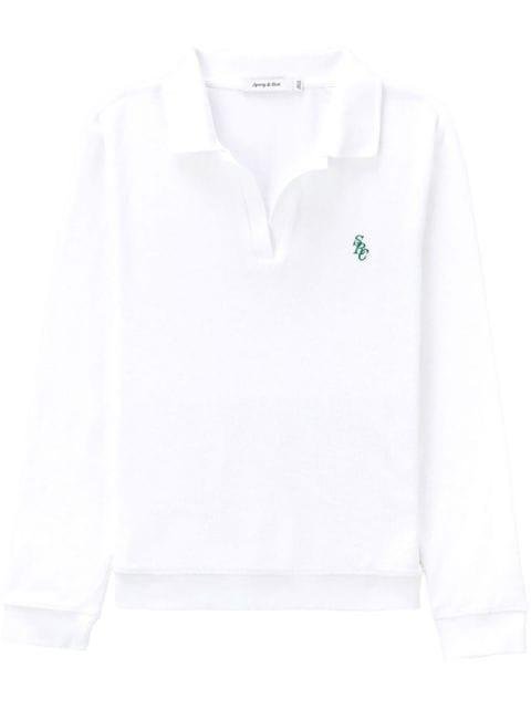 embroidered-logo terry polo shirt by SPORTY&RICH