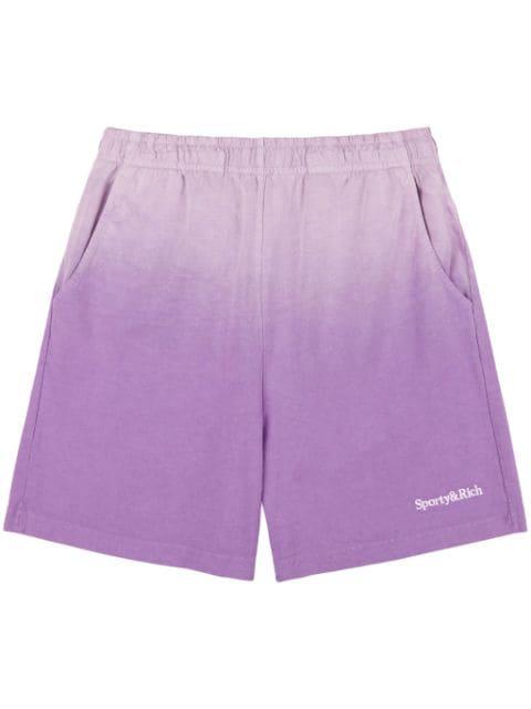 gradient-effect cotton track shorts by SPORTY&RICH