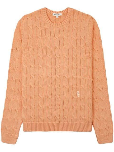 logo-embroidered cable-knit jumper by SPORTY&RICH