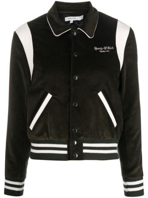 logo-embroidered cotton bomber jacket by SPORTY&RICH
