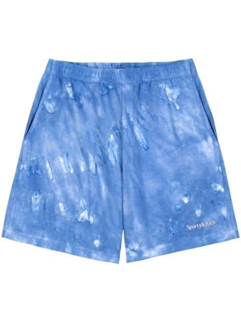 logo-embroidered cotton track shorts by SPORTY&RICH