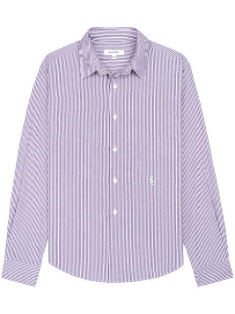 logo-embroidered striped cotton shirt by SPORTY&RICH