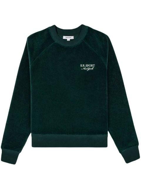 logo-embroidered velour sweatshirt by SPORTY&RICH