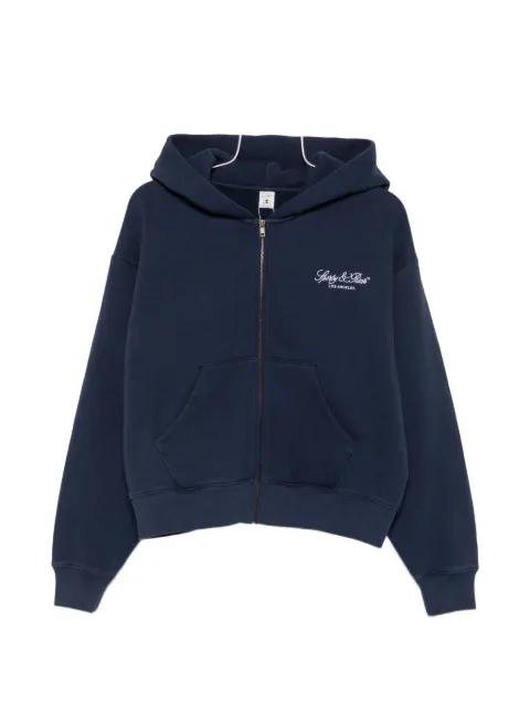 logo-embroidered zip-up hoodie by SPORTY&RICH
